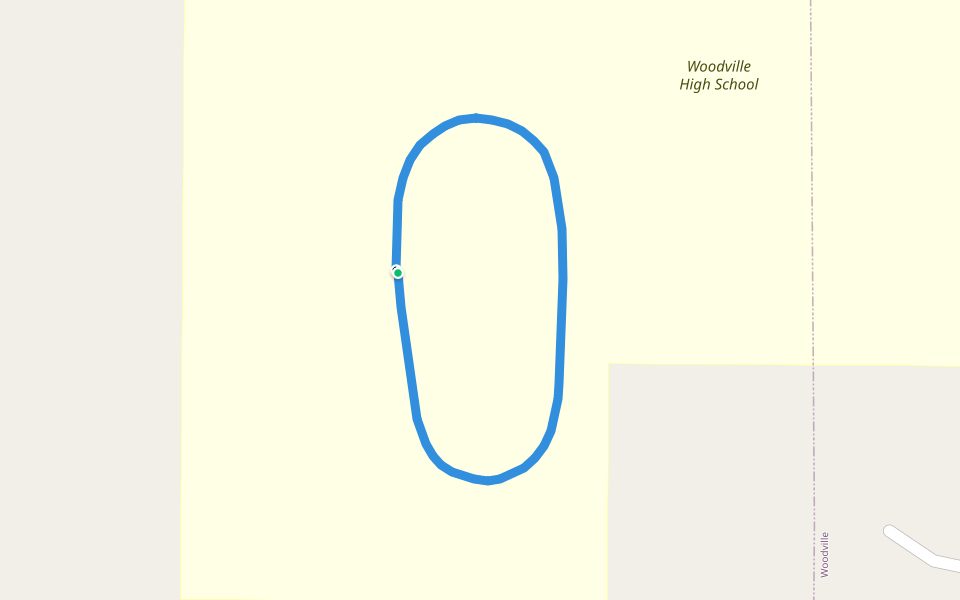 Woodville High School walking route map in Woodville