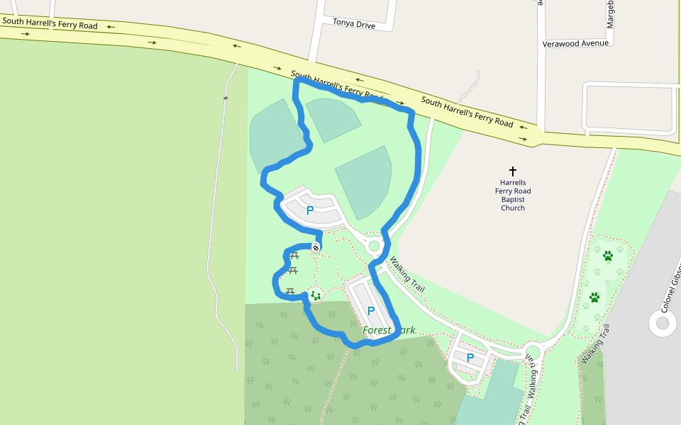 Forest Park Walking and Running Baton Rouge, Louisiana, USA Pacer