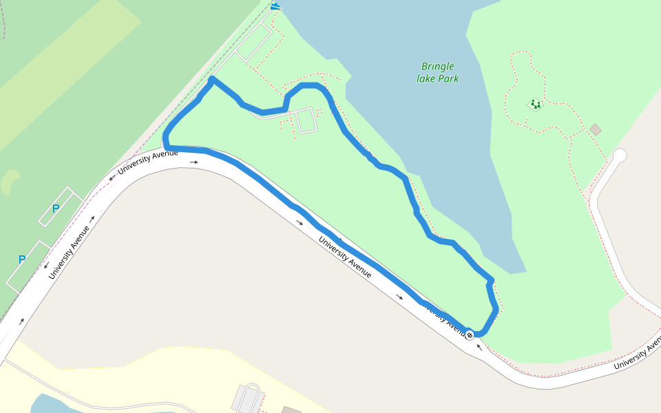 Bringle lake Park walking route map in Texarkana
