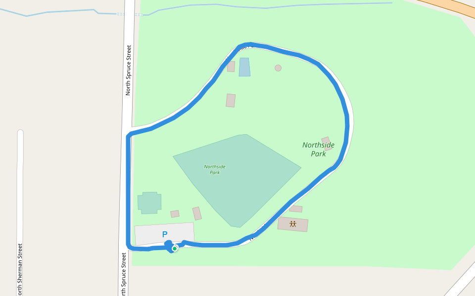 Northside Park walking route map in Hope