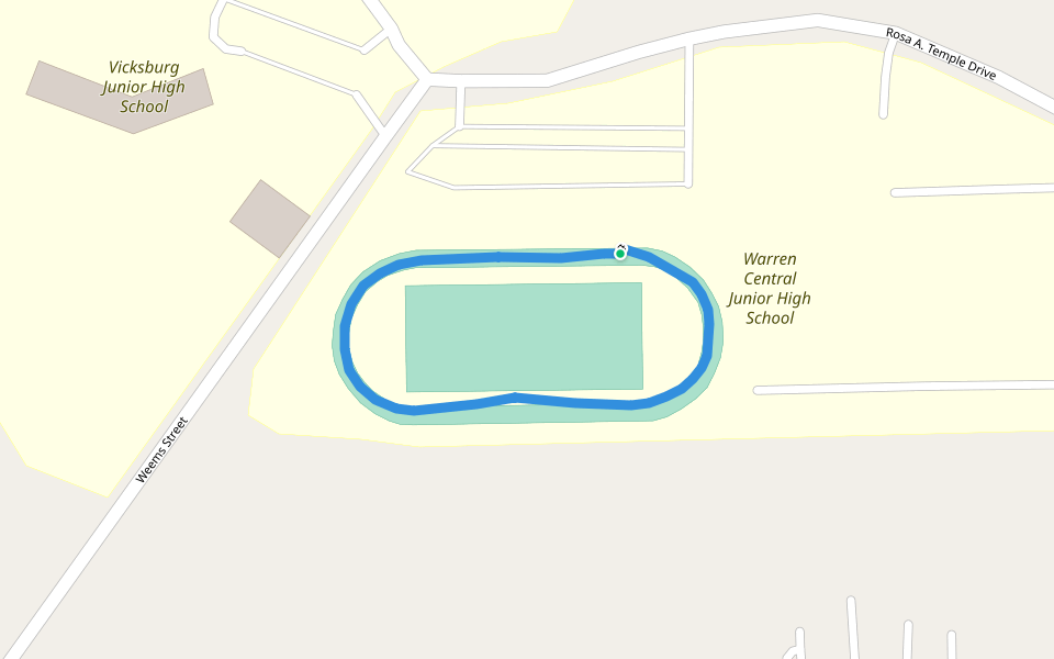 Warren Central Junior High School walking route map in Vicksburg