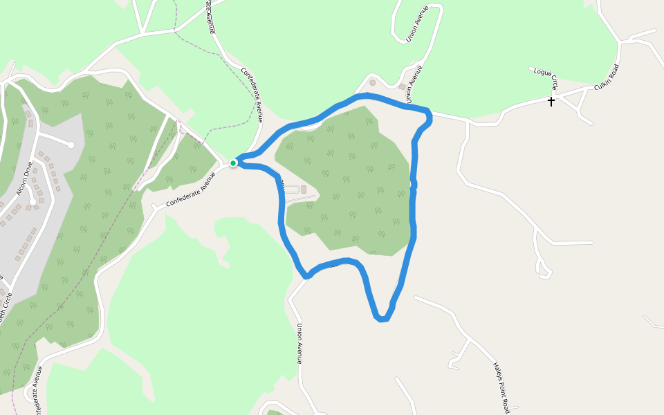 Vicksburg National Military Park walking route map in Vicksburg