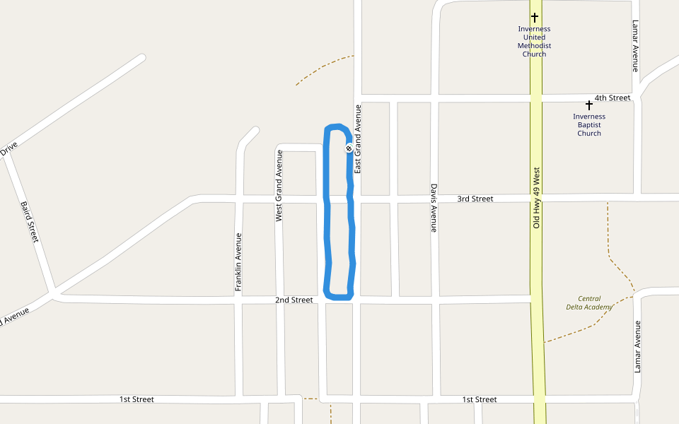 Inverness walking route map in Inverness