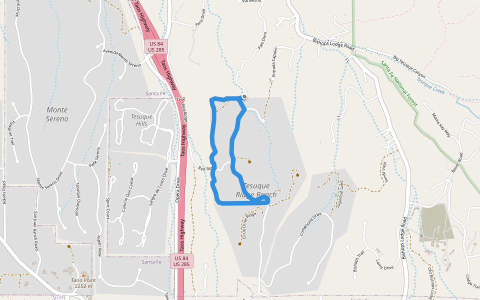 Tesuque Ridge Ranch Hiking Trail Santa Fe, New Mexico, USA Pacer