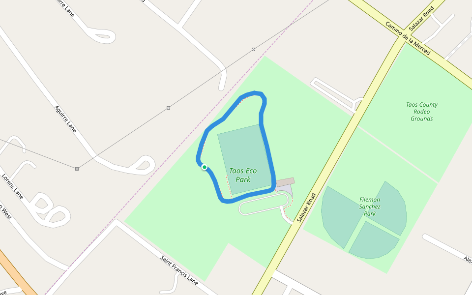 Taos Eco Park walking route map in Taos