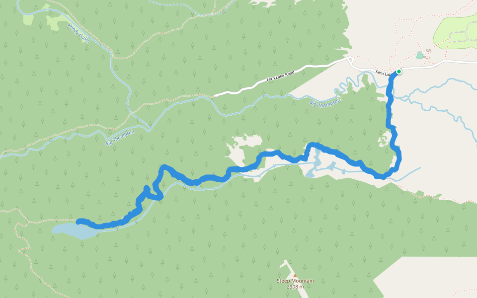Moraline Park - Cub Lake Trail walking route map in Estes Park