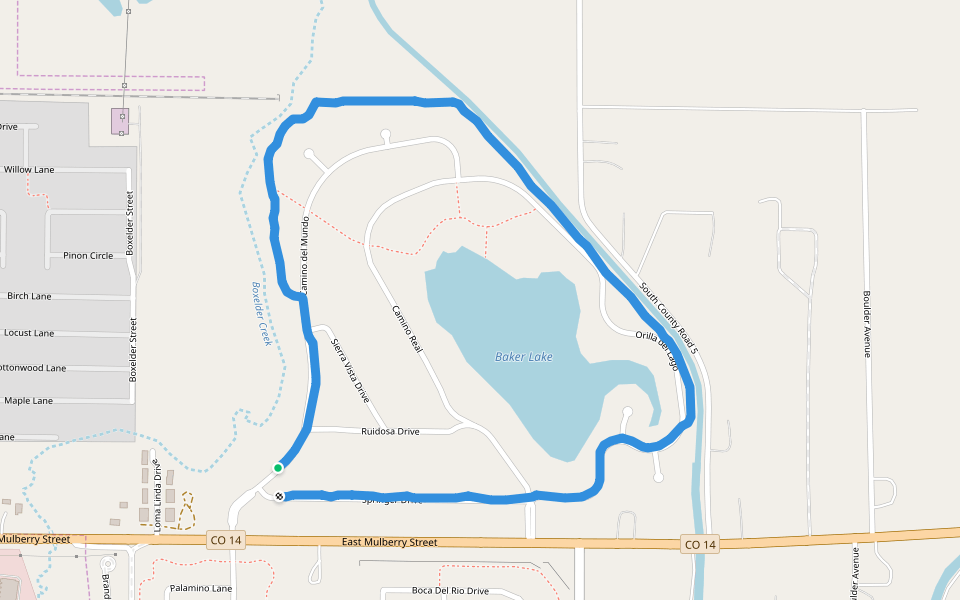 Baker Lake Walking And Running Trail Fort Collins, Colorado, USA Pacer