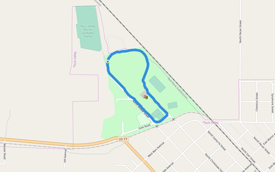 Wacker Park Walking and Running Pauls Valley, Oklahoma, USA Pacer