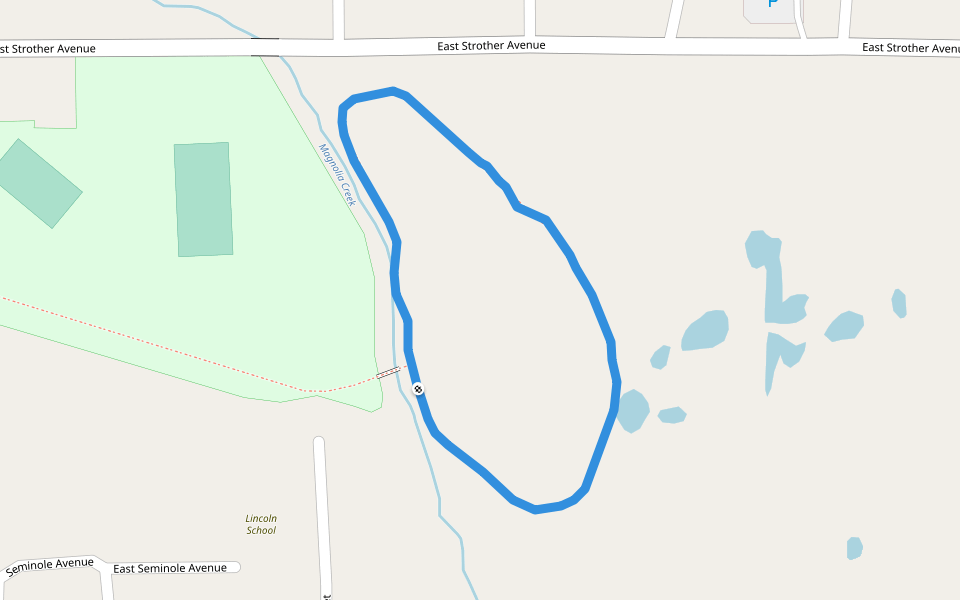 Magnolia Creek walking route map in Seminole