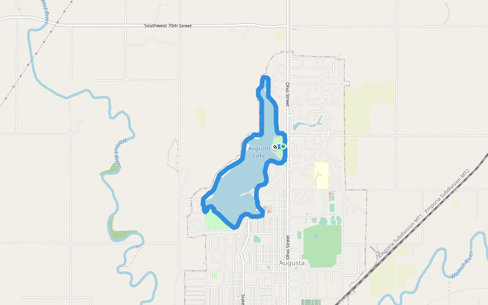 Augusta Lake walking route map in Augusta