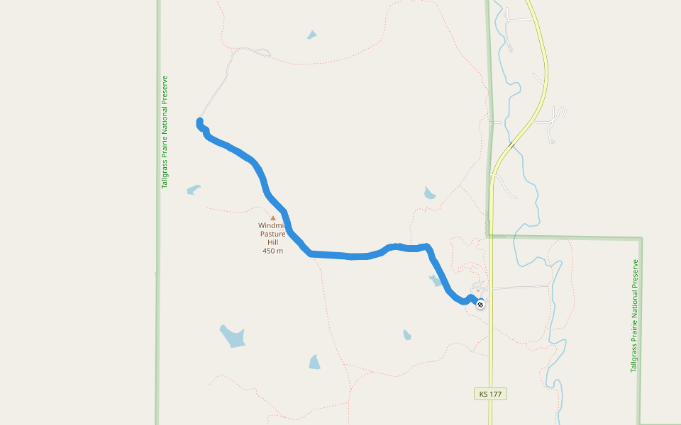 Windmill Pasture Hill - Scenic Overlook Trail walking route map in Strong City