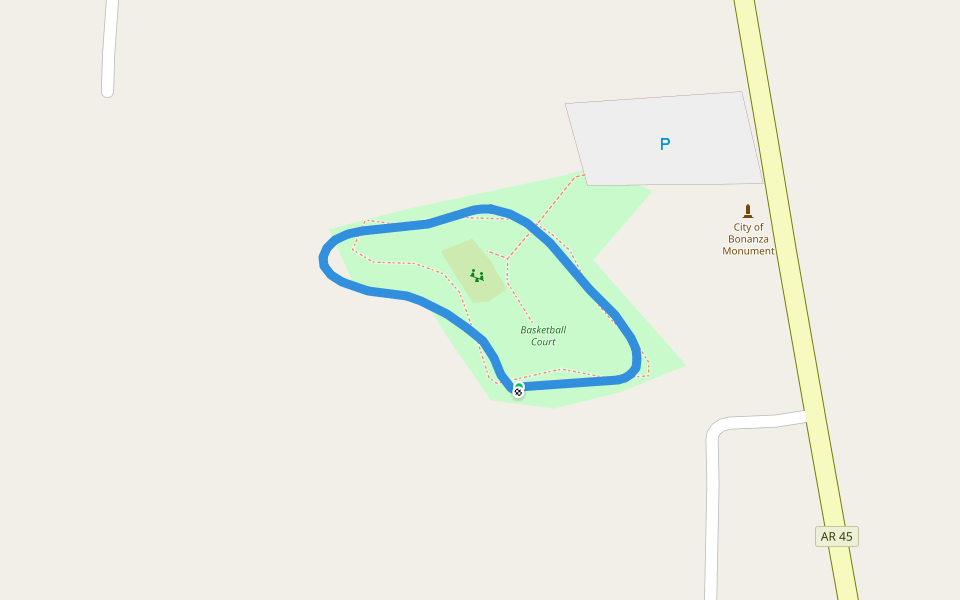 Bonanza Park walking route map in Bonanza