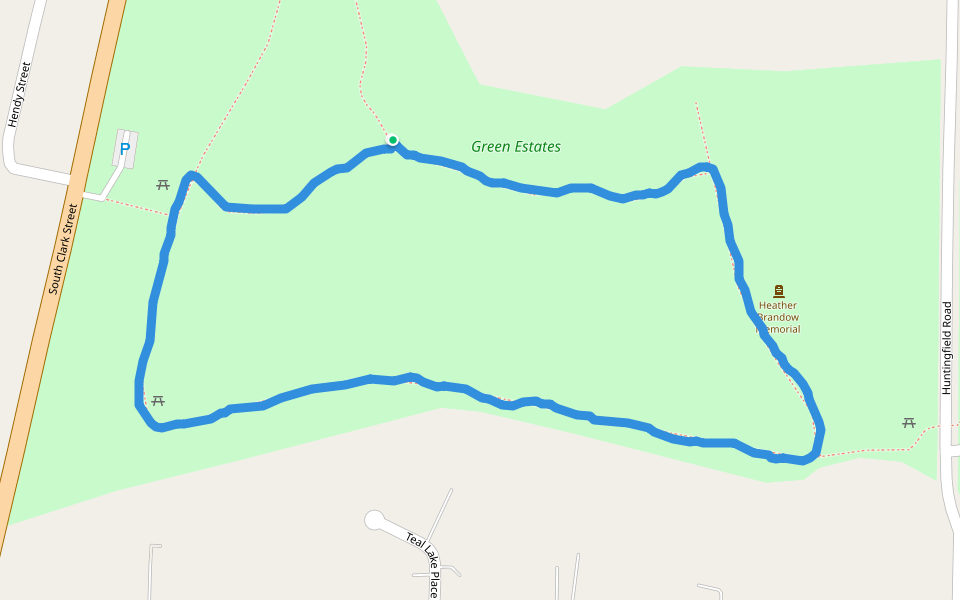 Green Estates walking route map in Mexico