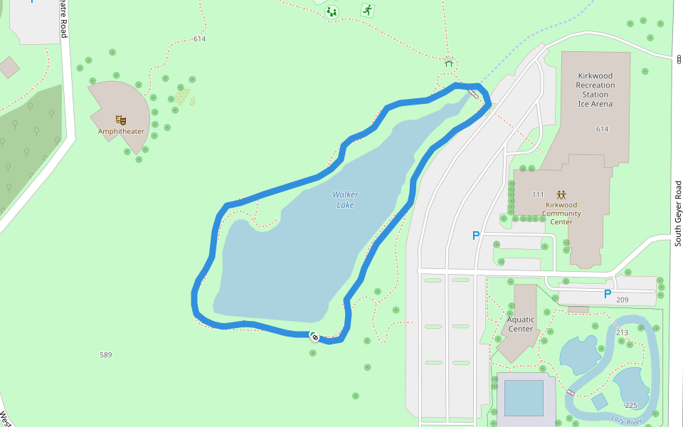 Walker Lake walking route map in Kirkwood