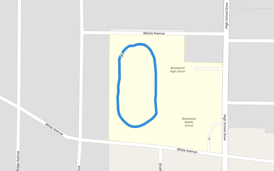 Brentwood High School walking route map in Brentwood