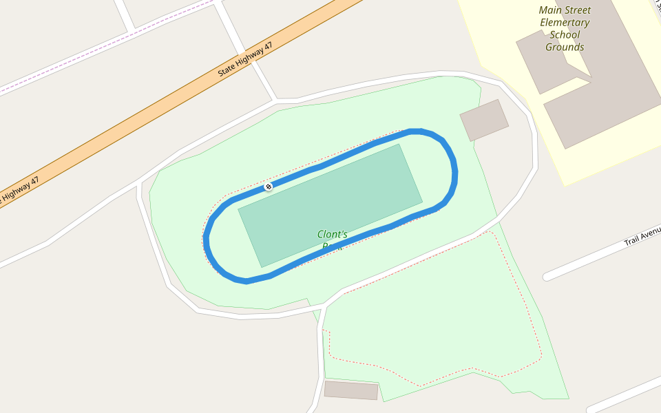 Clont's Park walking route map in Troy