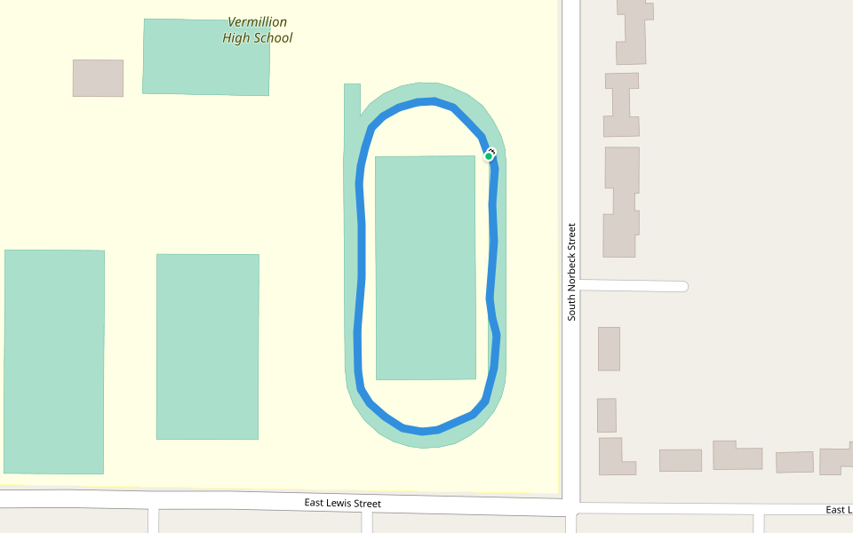 Vermillion High School walking route map in Vermillion