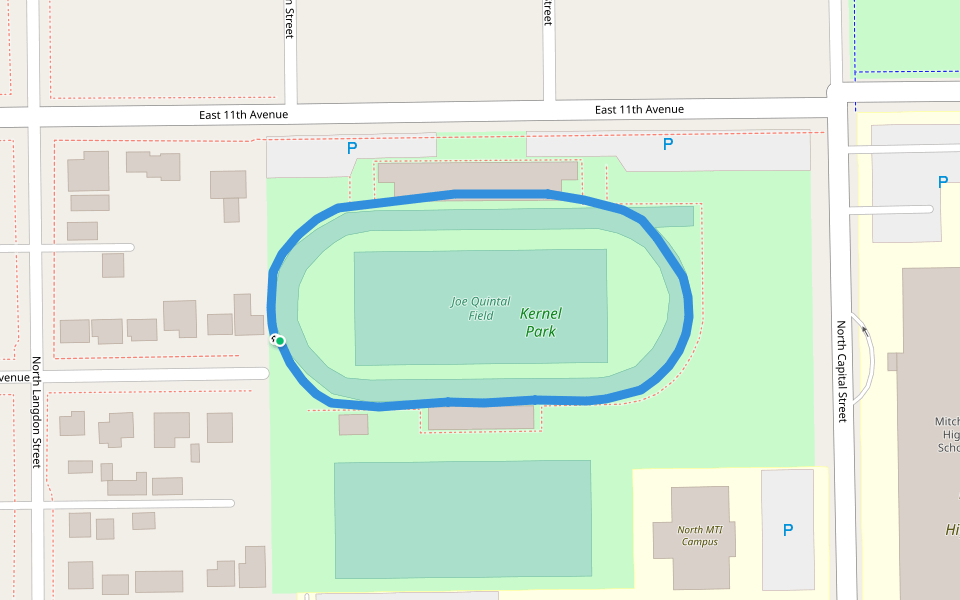 Kernel Park walking route map in Mitchell