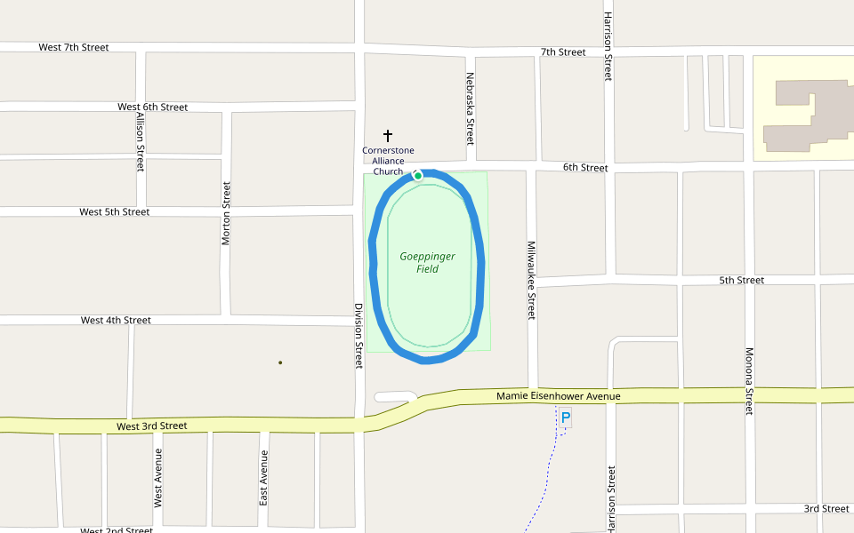 Goeppinger Field walking route map in Boone