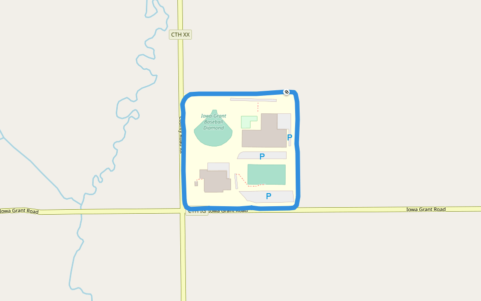 Iowa-Grant School District walking route map in Livingston