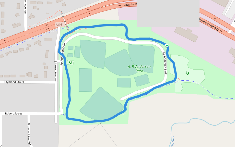 A. P. Anderson Park walking route map in Red Wing