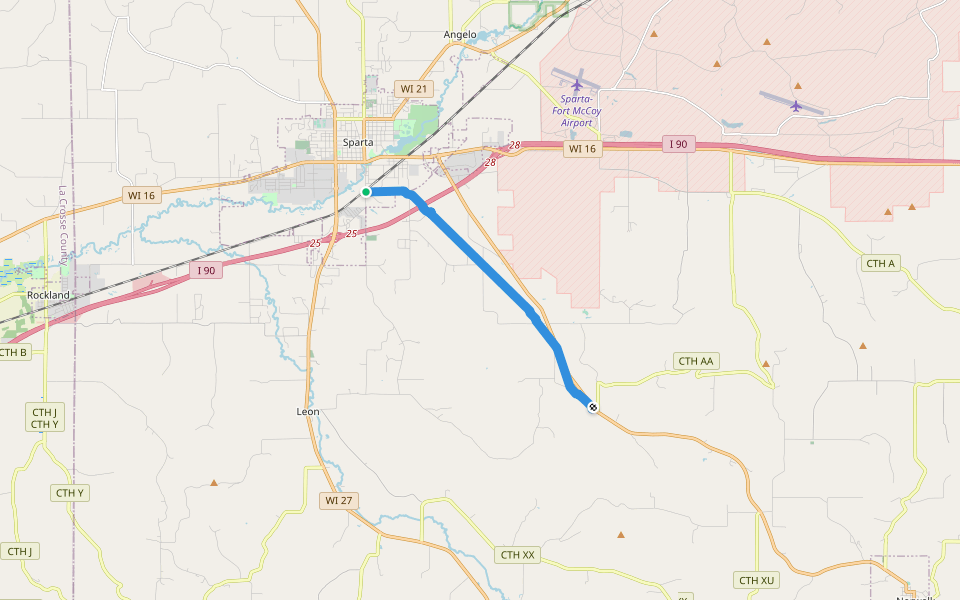 Eloery Sparta trail walking route map in Sparta