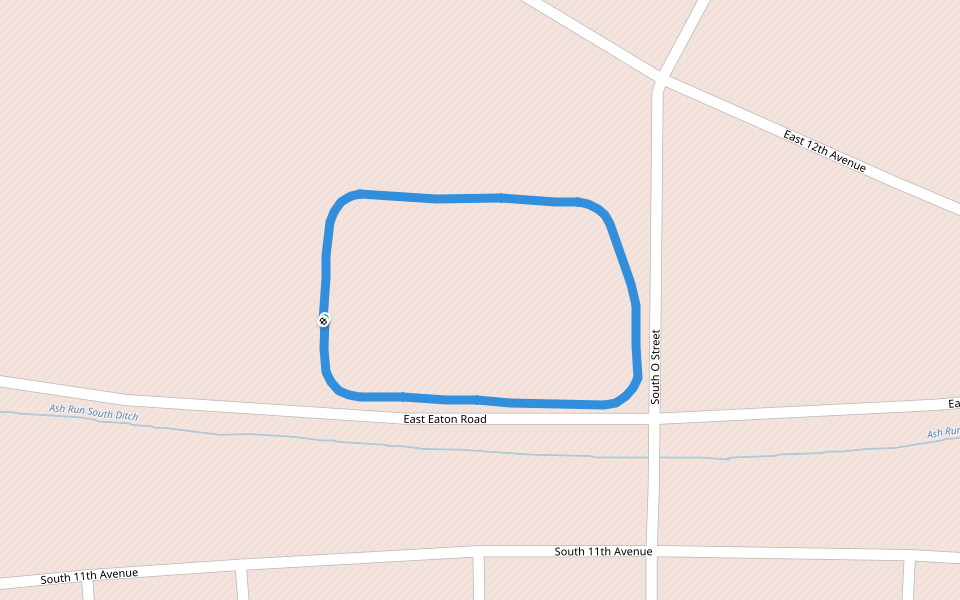 Ash Run South Ditch walking route map in Sparta