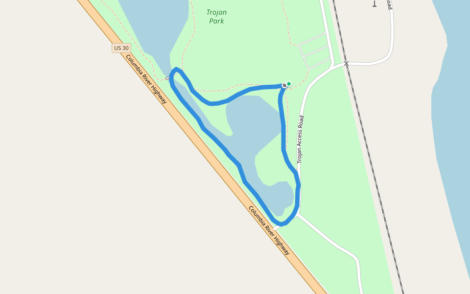Trojan Park walking route map in Rainier