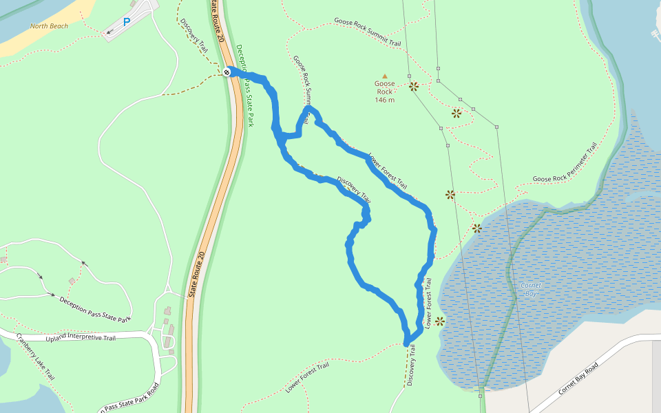 Deception Pass State Park - Discovery Trail walking route map in Oak Harbor
