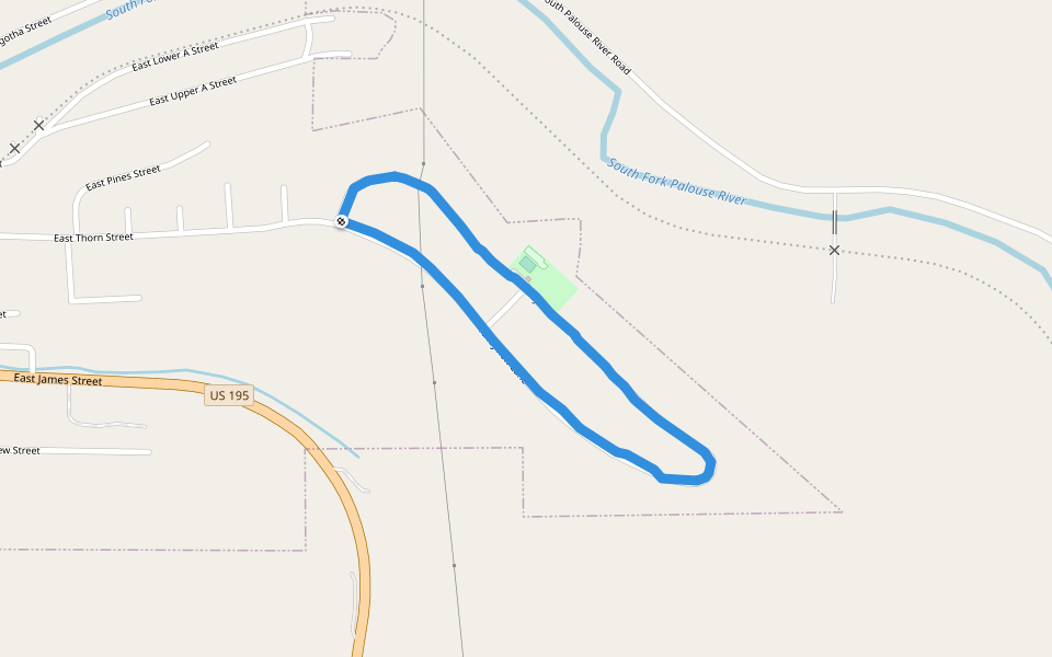 Stan Mcclintock Park walking route map in Colfax