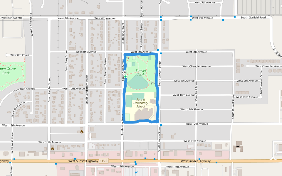 Sunset Park Walking and Running Airway Heights, Washington, USA Pacer