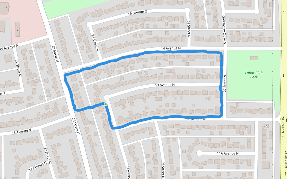 Labor Club Park Walking and Running Lethbridge, Alberta, Canada Pacer