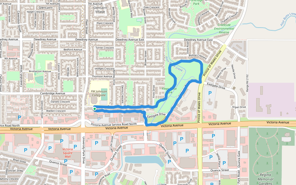 Fines Drive Park Walking and Running Regina, Saskatchewan, Canada Pacer