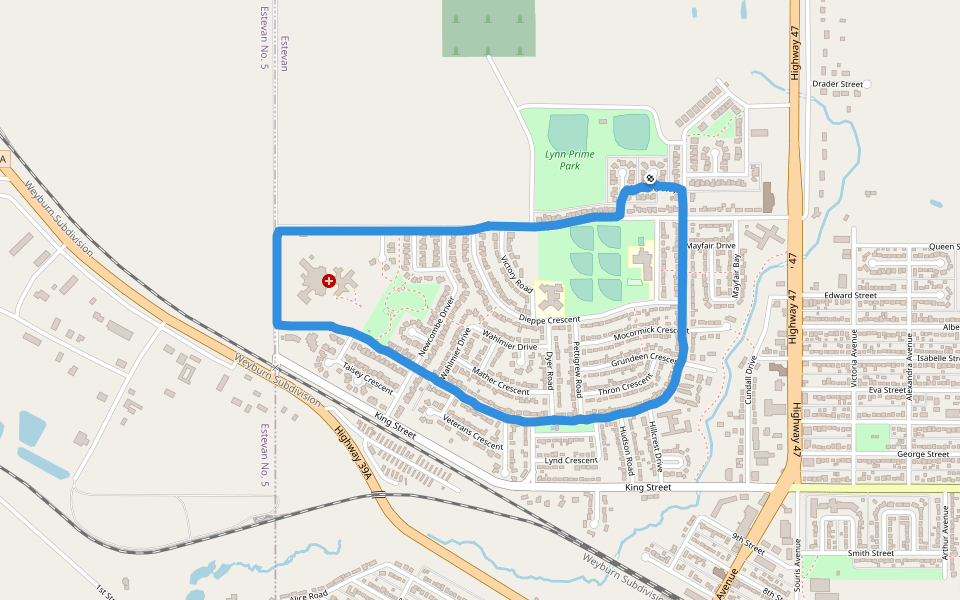 Parc commémoratif Rusty Duce Marcher et courir Estevan, Saskatchewan