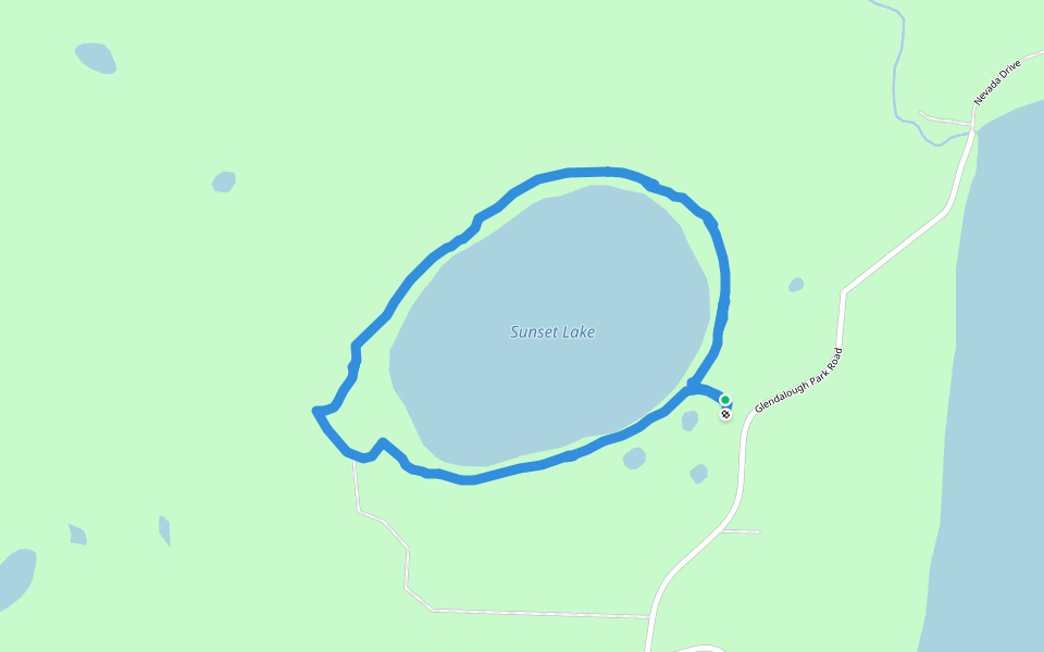 Sunset Lake walking route map in Battle Lake