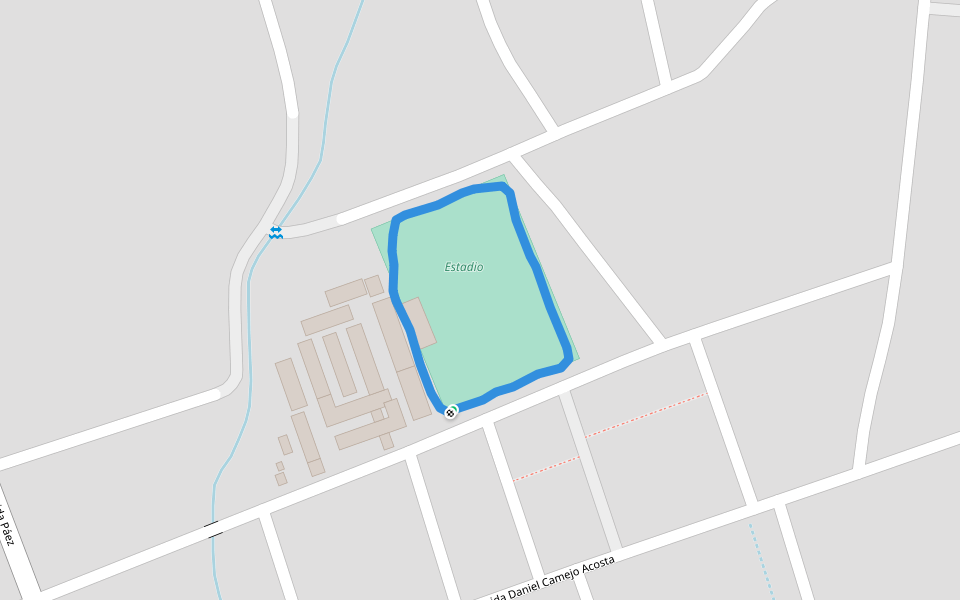 Estadio walking route map in Ospino