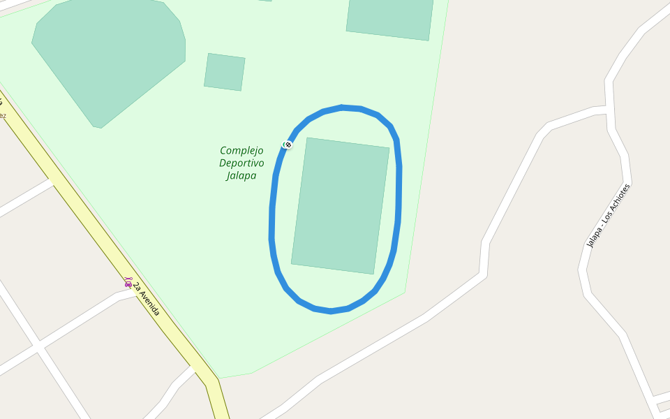 Complejo Deportivo Jalapa walking route map in Jalapa