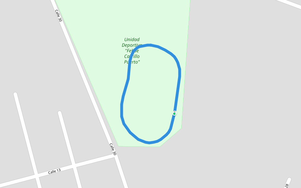 Unidad Deportiva "Felipe Carrillo Puerto" walking route map in Motul de Carrillo Puerto