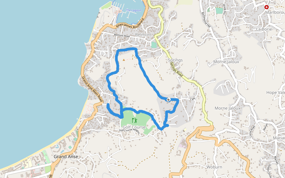 Golf Course walking route map in The Lime