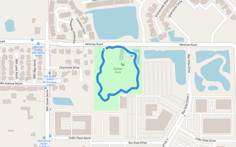 Datsko Park walking route map in Clearwater