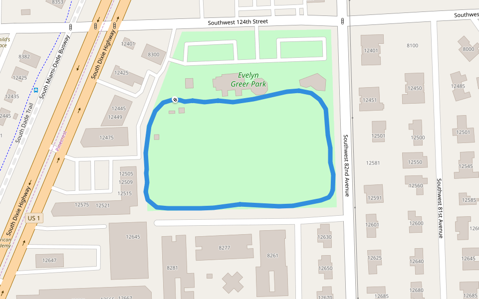 Parque Evelyn Greer Caminar y correr Miami, Florida, Estados Unidos