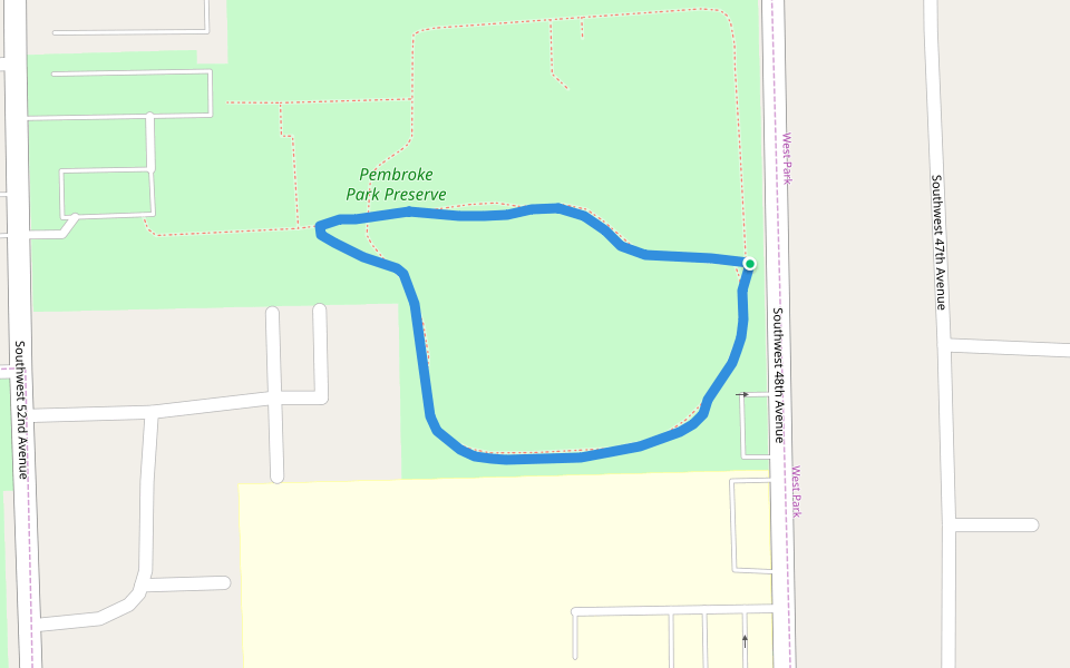 Pembroke Park walking route map in West Park