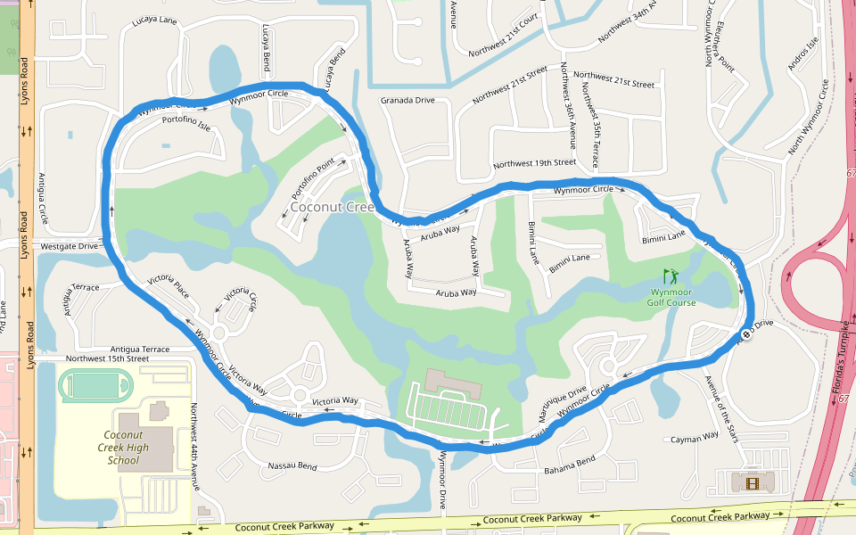 Coconut Creek Park Walking and Running Pompano Beach, Florida, USA