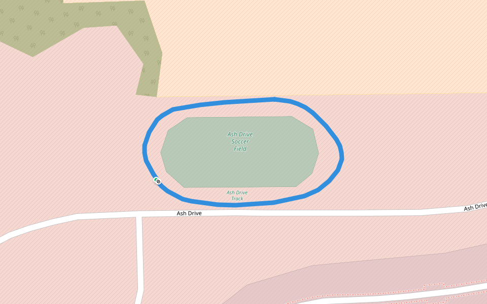Ash Drive Soccer Field walking route map in Eglin Air Force Base