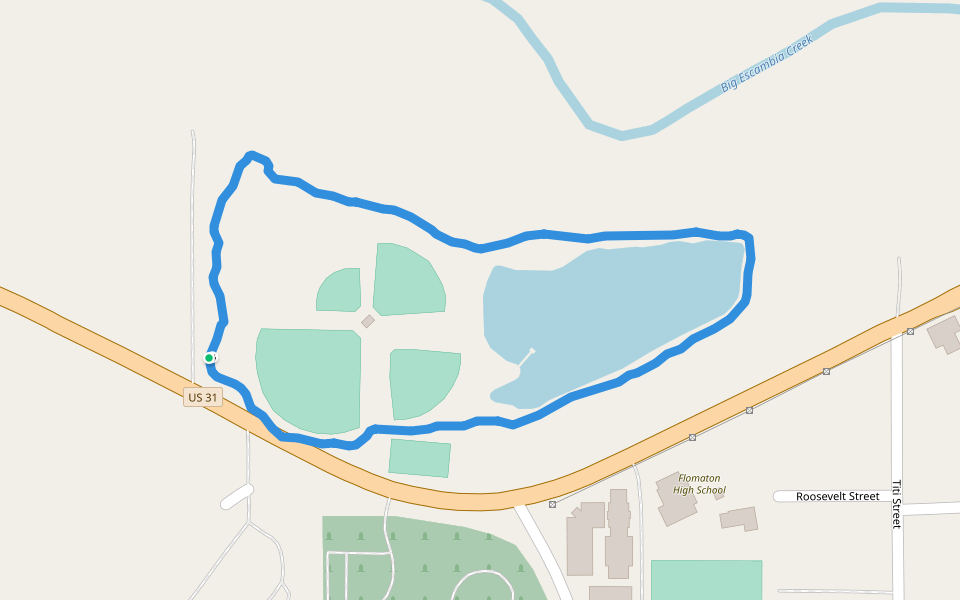 Flomaton High School walking route map in Flomaton