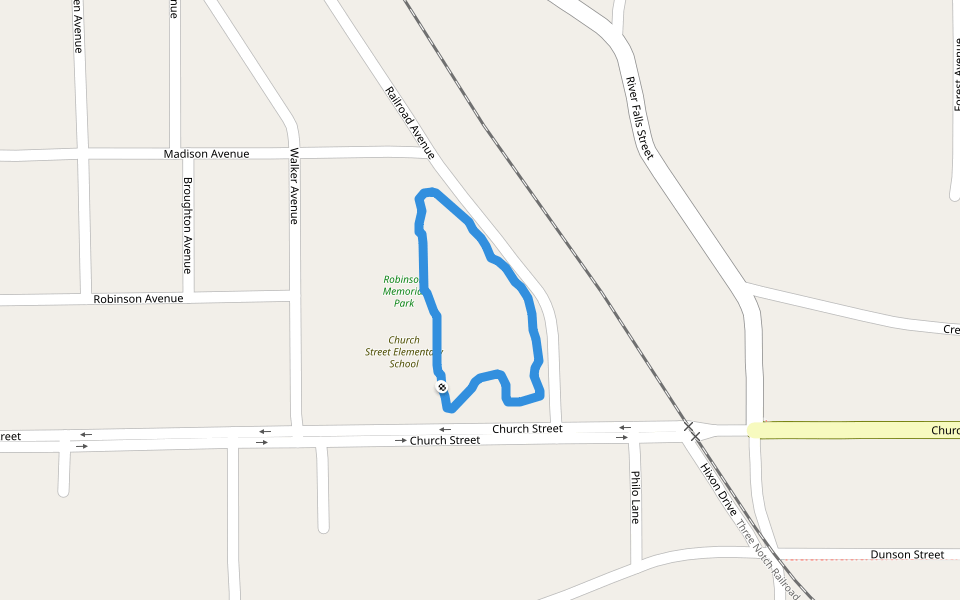 Church Street Elementary School walking route map in Andalusia