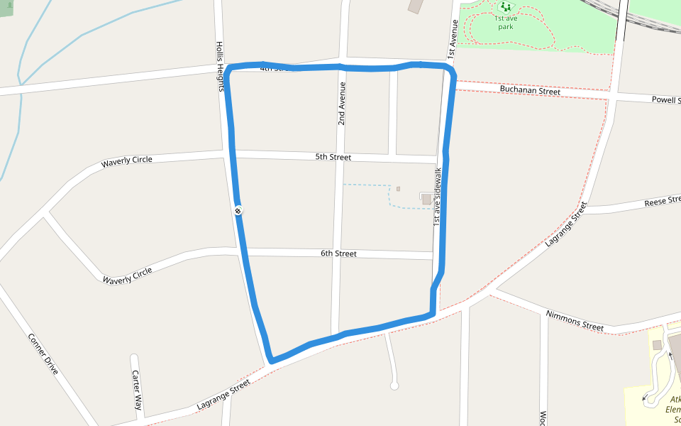 First Avenue Park Walking and Running Newnan, USA Pacer