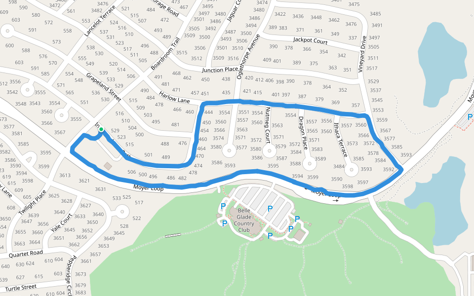 Moyer Loop walking route map in Wildwood
