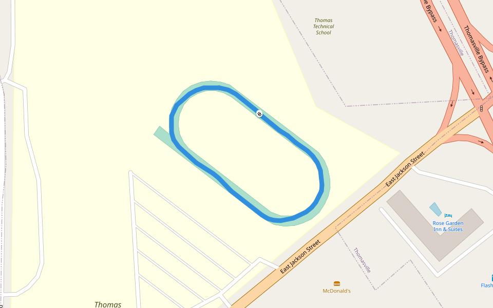 Thomas County Central High School walking route map in Thomasville