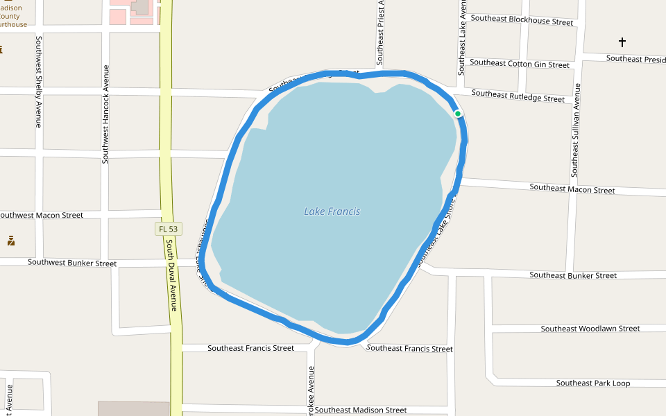 Lake Francis walking route map in Madison
